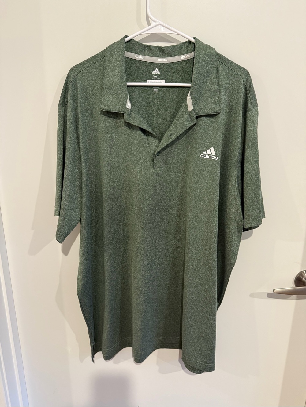 adidas Men's Heather Olive Green Polo
